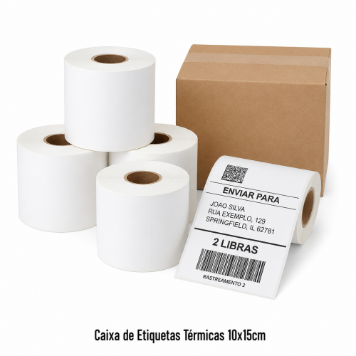 Caixa com 10 MIL Etiquetas Térmicas 10x15cm