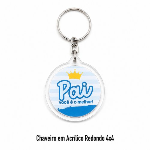 Chaveiro em Acrílico Redondo 4x4