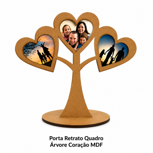 Porta Retrato Quadro Árvore Coração MDF