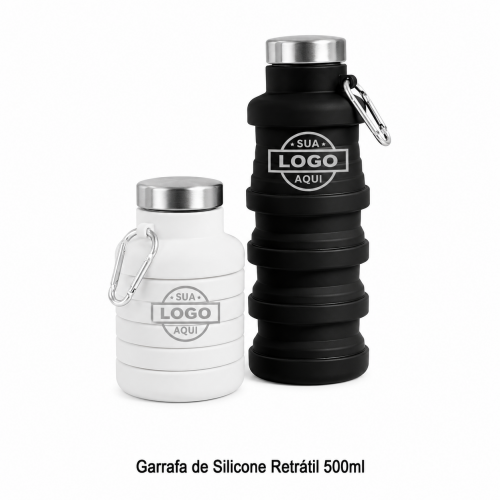 Garrafa de Silicone Retrátil 500ml