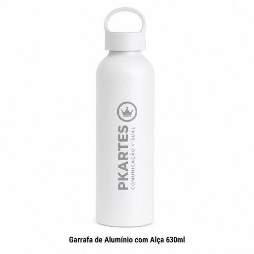Garrafa de Alumínio com Alça 630ml - BRANCA