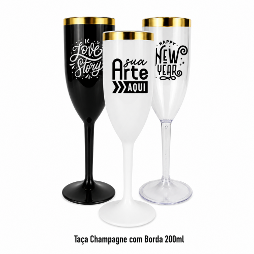 Taça de Champagne Com Borda 200ml