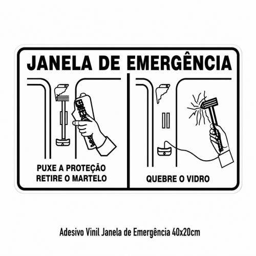 Adesivo Vinil Janela de Emergência - 40x20cm