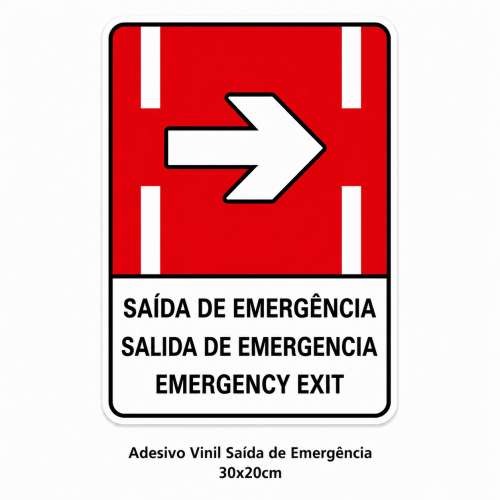 Adesivo Vinil Saída de Emergência - 30x20cm