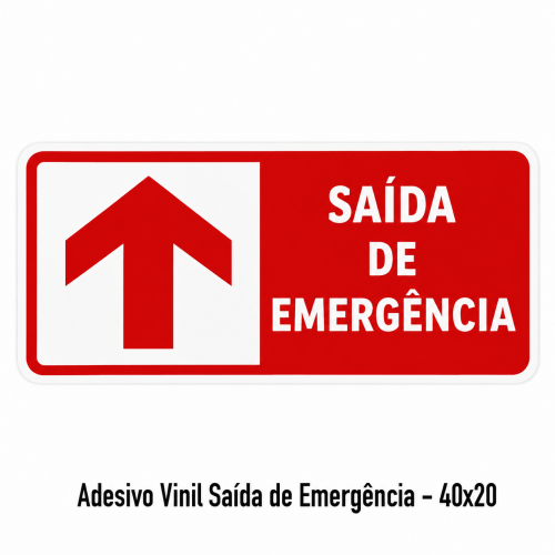 Adesivo Vinil Saída de Emergência - 40x20cm