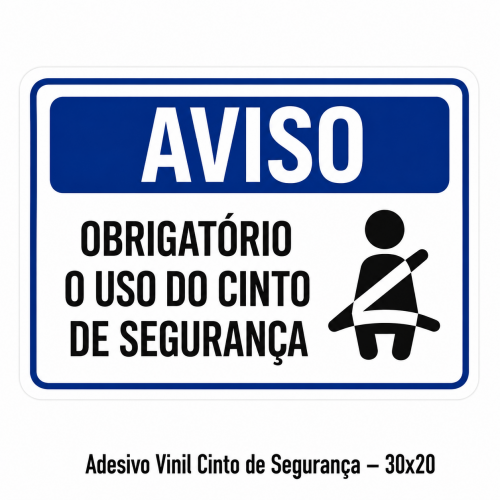 Adesivo Vinil Cinto de Segurança - 30x20cm