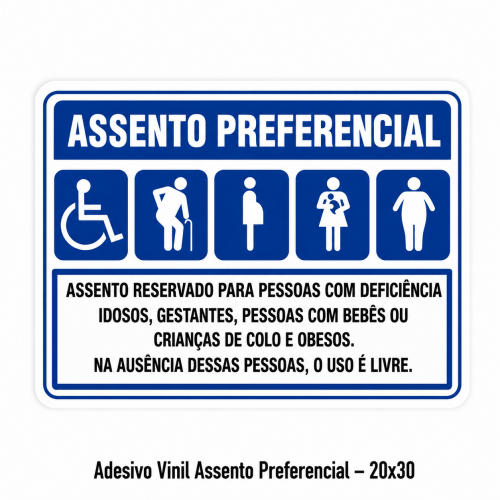 Adesivo Vinil Assento Preferencial - 20x30cm