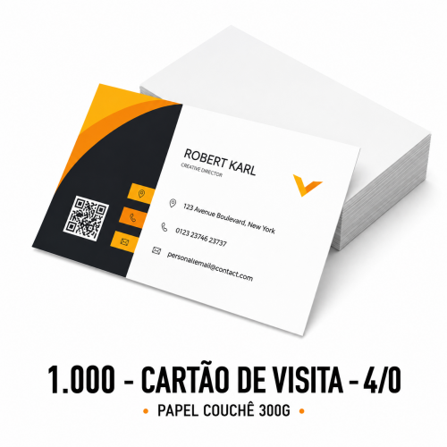 1.000 - Cartão de Visita - 300g  - 4/0