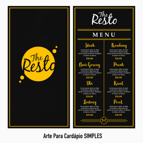 Arte Para Cardápio SIMPLES