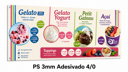 PS 3mm Adesivado 4/0