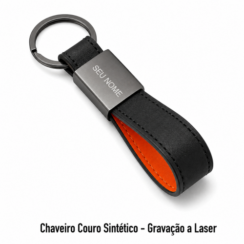Chaveiro Couro Sintético - Gravado a Laser