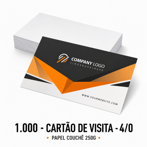 1.000 - Cartão de Visita 250g - 4/0 - Papel Couchê 250g