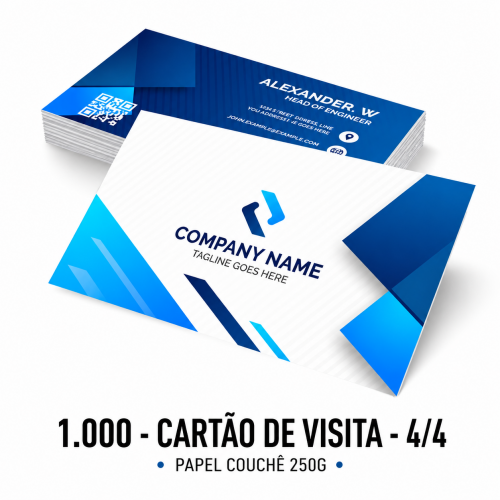 1.000 - Cartão de Visita - 4/4 - Papel Couchê 250g