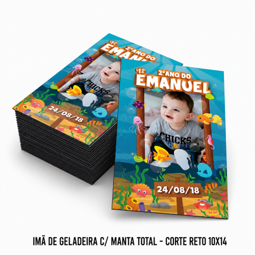 Imã de Geladeira C/Manta Total corte reto 10x14 