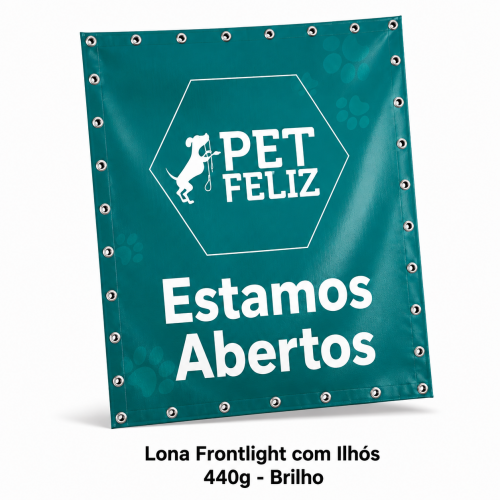 Lona - Frontlight - Com Ilhós - 440g - Brilho