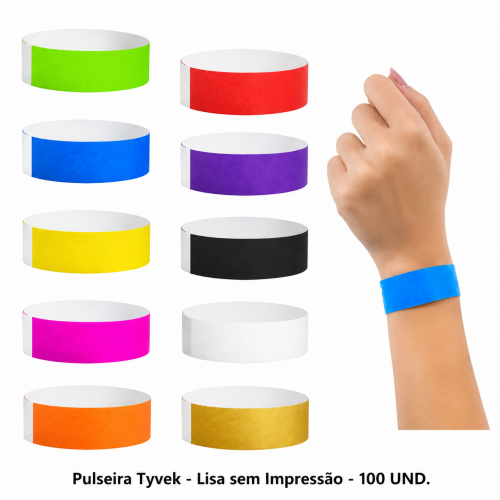 Pulseira Tyvek - Lisa sem Impressão - 100 UND.