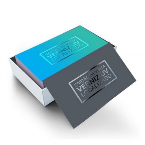 Cartão de Visita c/ Verniz localizado - 9x5 - 4/4 - Dou Design 300g