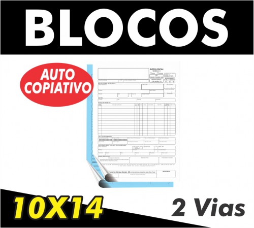 Blocos Auto Copiativo - 10x15cm - 2 vias