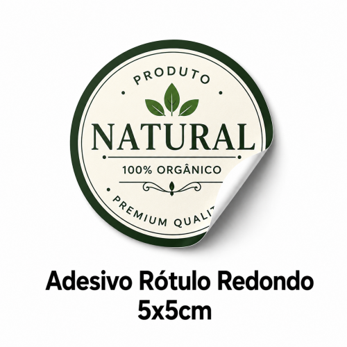 Adesivo Rótulo Redondo 5x5cm