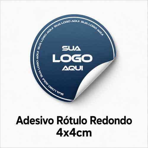 Adesivo Rótulo Redondo 4x4cm