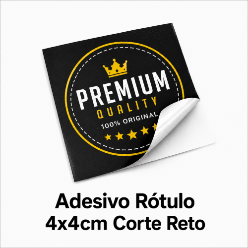 Adesivo Rótulo 4x4cm Corte Reto