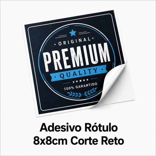 Adesivo Rótulo 8x8cm Corte Reto