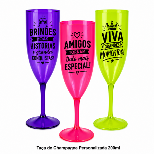Taça de Champagne Personalizada 200ml