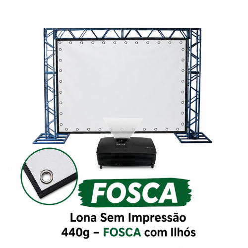 Lona Sem impressão 440g FOSCA com ilhós 