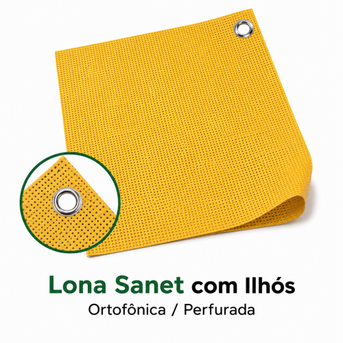 Lona Sanet com Ilhós - Ortofônica/Perfurada
