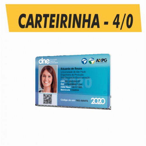 Carteirinha sem furo 4/0