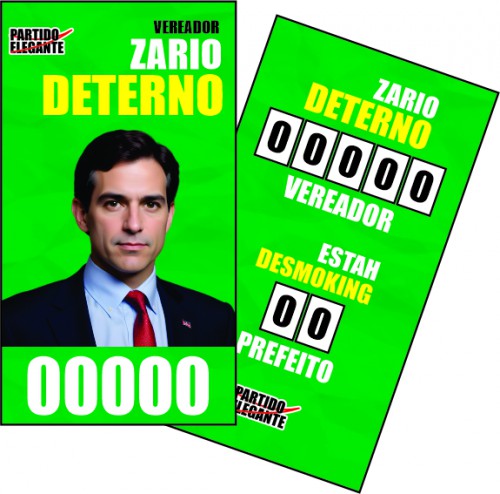 Cartão - 9x5cm - 250g - s/verniz - 4/4 - Eleição