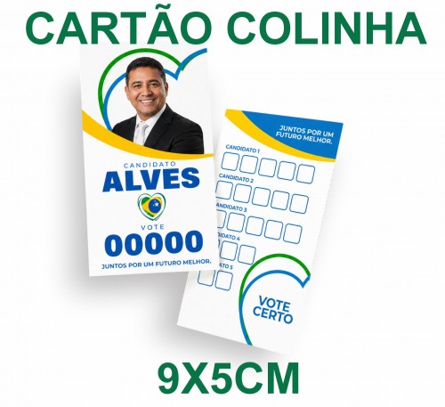 Cartão - 9x5cm - 250g - s/verniz - 4/4 - Eleição
