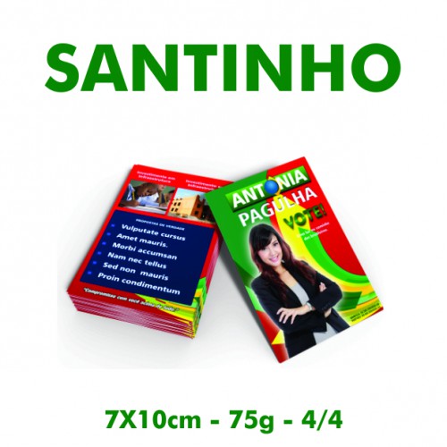 Santinho - 7x10cm - 75g - 4/4 - Eleição 