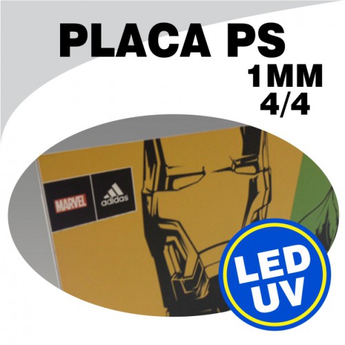 Placa PS 1mm - 4/4 - UV LED