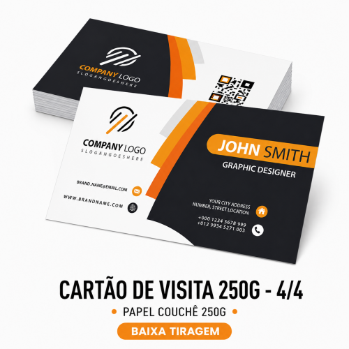 Cartão de Visita 250g 4/4 - BAIXA TIRAGEM