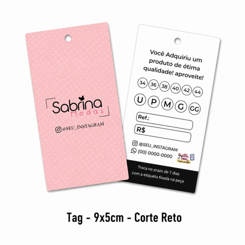 Tag - 9x5cm - Corte Reto
