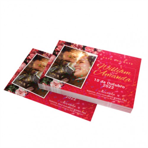 Convite Tradicional - 10x7cm - Holográfico