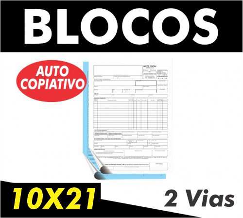 Blocos Auto Copiativo - 10x21cm - 2 vias