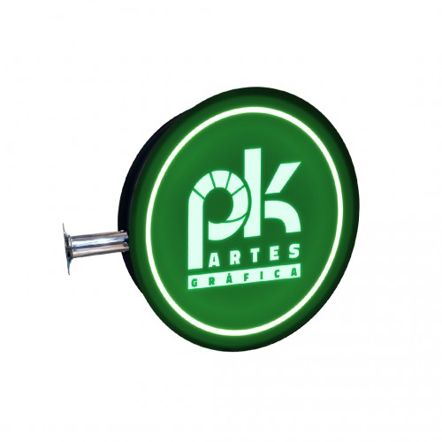 Totem Luminoso Redondo 30cm - Dupla Face