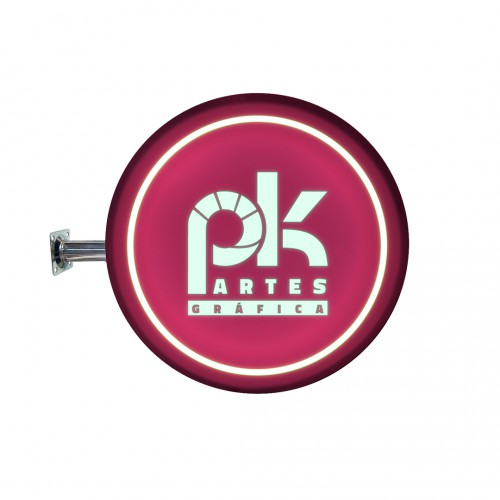 Totem Luminoso Redondo 40cm - Dupla Face