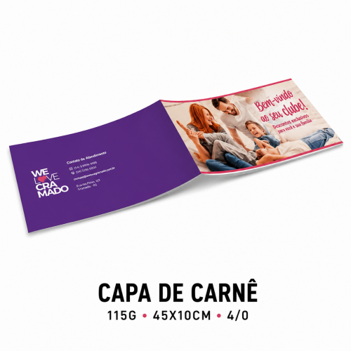 Capa de Carnê - 115g - 45x10cm - 4/0