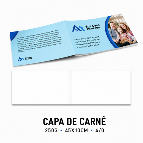 Capa de Carnê - 250g - 45x10cm - 4/0