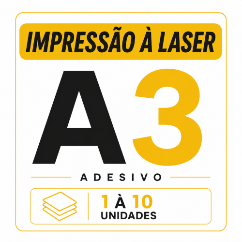 1 à 10 unidades A3 Adesivo