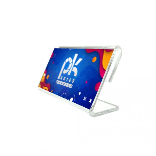 Suporte Porta Etiqueta Acrílico Cristal