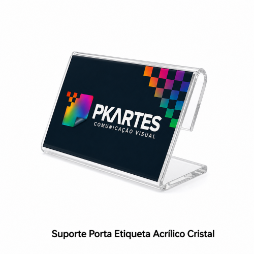 Suporte Porta Etiqueta Acrílico Cristal