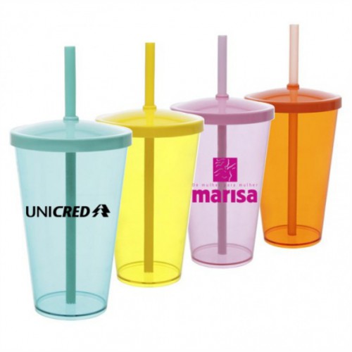 Copo Mega Drink com Tampa e Canudo 