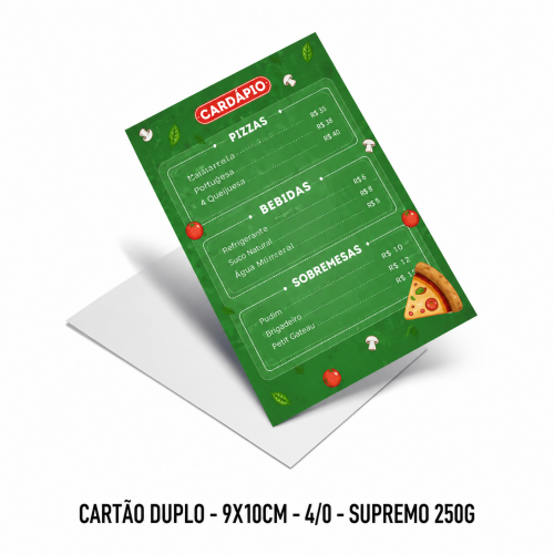 Cartão Duplo - 9x10cm - 4/0 - Supremo 250g