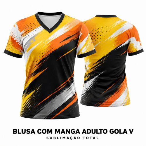 Blusa com Manga Adulto Gola V